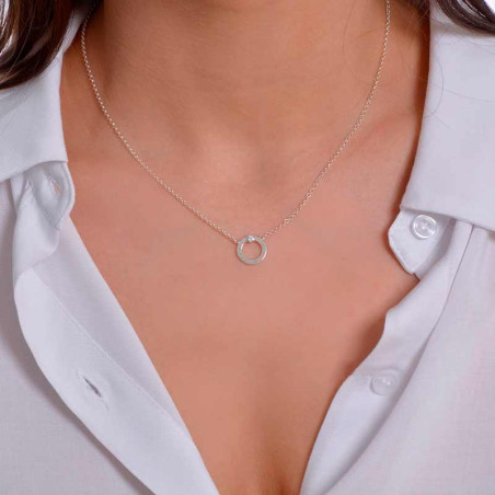collar de plata con circonita