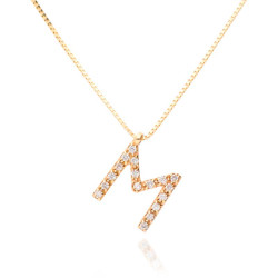 Gold initial letter necklaces