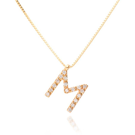 Collar inicial de oro y diamantes
