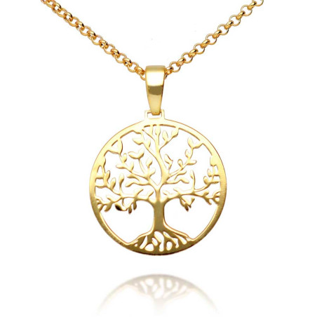 Gargantilla árbol de la vida chapada en oro