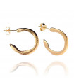 Gold Flat Wax Hoop Earrings