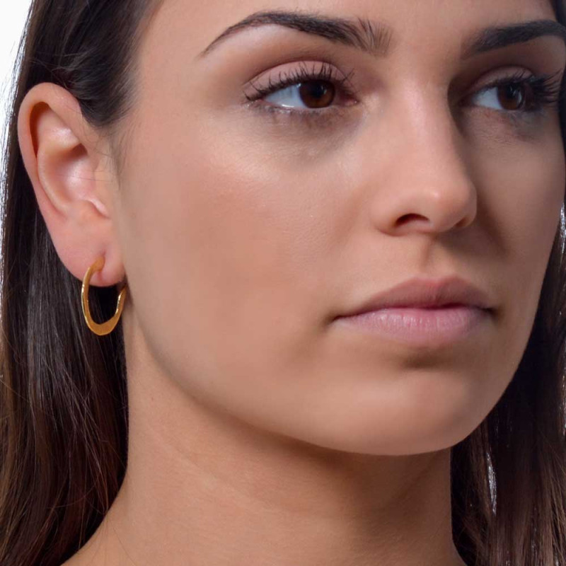 Pendientes mujer aros medianos dorados