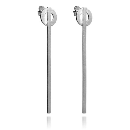 Rectangular earring in silver