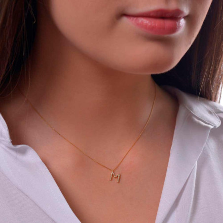 Personalized gold initial choker