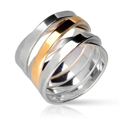 Anillo de plata y oro