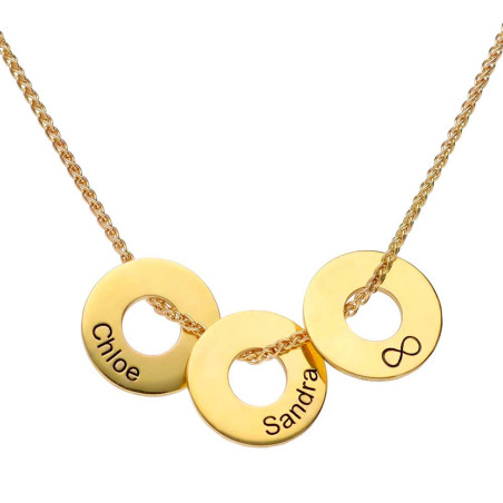 Personalized golden circles necklace