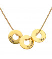 Gold Personalized Circles Necklace