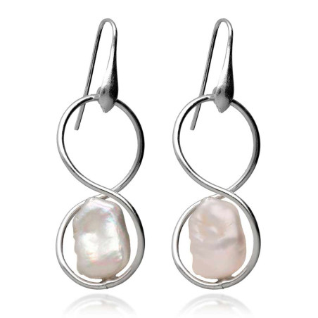 Infinity pearl earrings