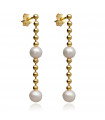 Golden Balls and Pearls Earrings