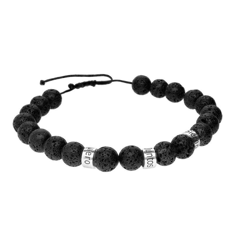 Pulsera nombres con bolas de lava