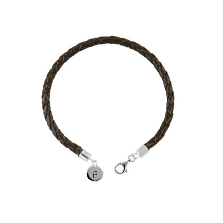 Initial bracelets with leather and silver