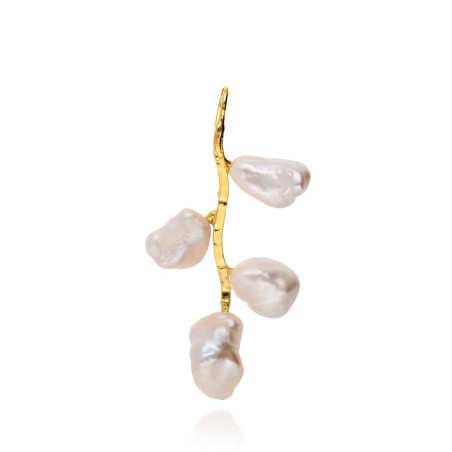 Pearl pendant in silver and gold-plated