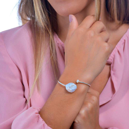 Pulsera perla Nusa para mujer en plata de primera ley
