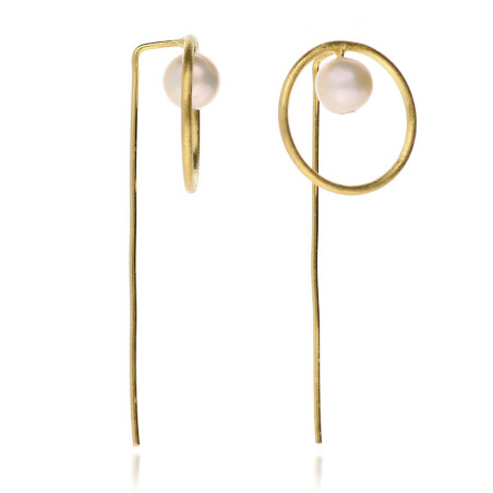 Pendientes largos perlas Saturno