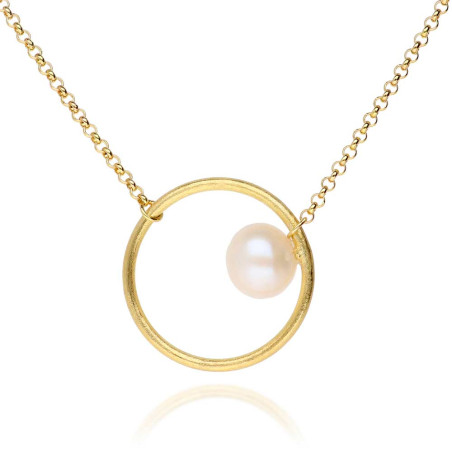 Collar Saturno perla para mujer