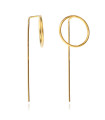 Long Golden Saturn Earrings