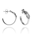 Silver Double Knot Hoop Earrings