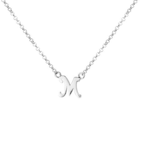 Initial M necklace in silver
