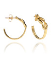 Golden Double Knot Hoop Earrings