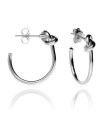 Silver Simple Knot Hoop Earrings