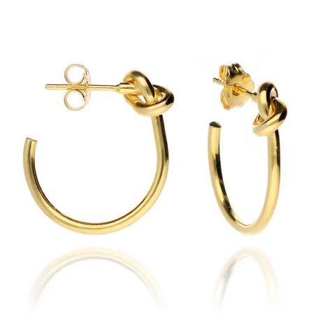 Golden knot hoop earrings