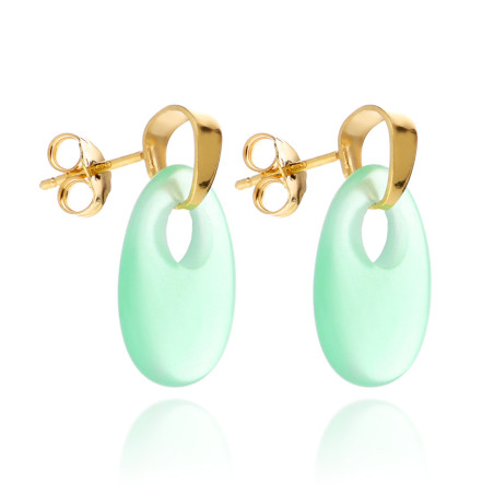 Pendientes Gogo cristal esmeralda en plata dorada