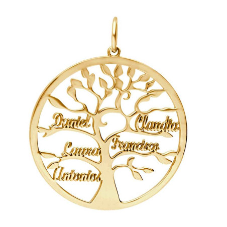 Colgante árbol genealógico oro