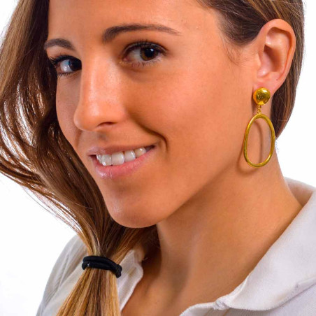 Pendientes mujer círculos cera dorados