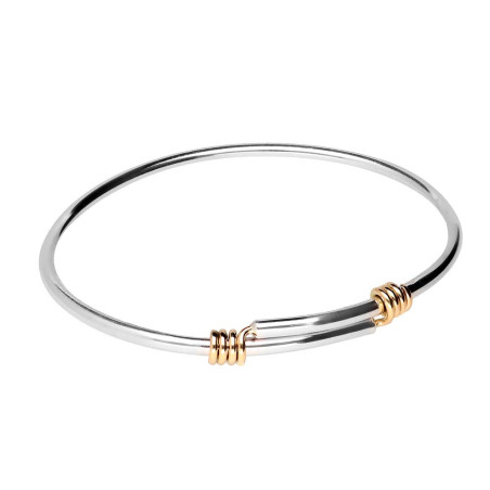 Gold and sterling silver knot bracelet