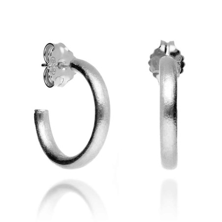 Silver Tube Hoop Earrings