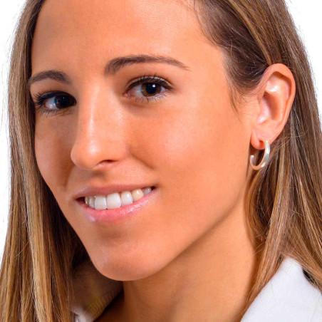 Pendientes par mujer en plata con forma de tubo