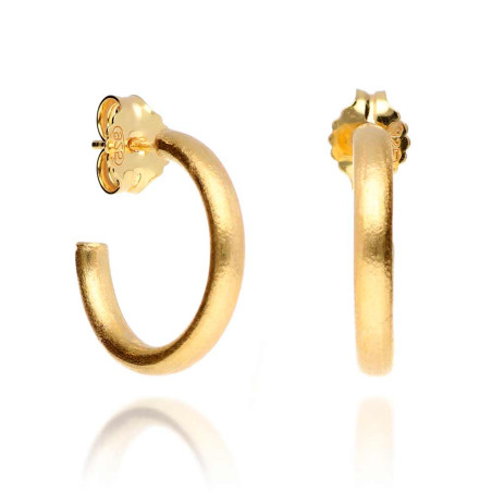 Gold plated tube hoop earrings