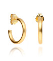 Gold Plated Silver Tube Hoop Earrings