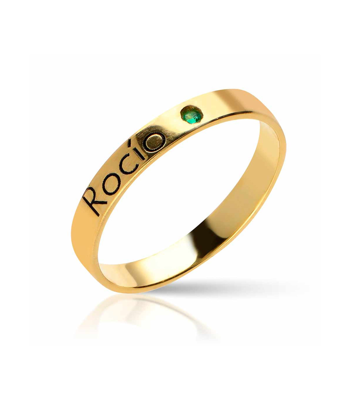Anillo Chapado en Oro con Nombre y Circonita Joyer a Hago