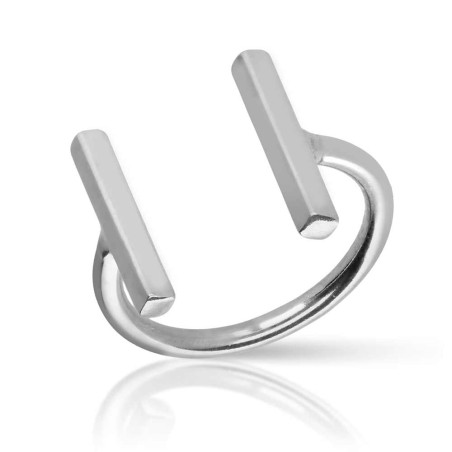 Parallel ring in sterling silver