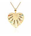 Golden Heart Stones Pendant