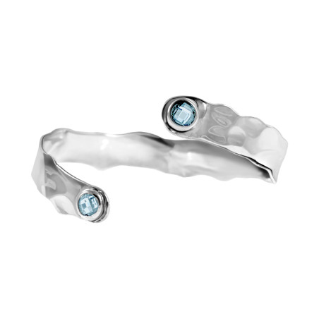 Silver Bracelet with Blue Cubic Zirconia