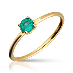 Anillo Solitario Esmeralda 4 Garras