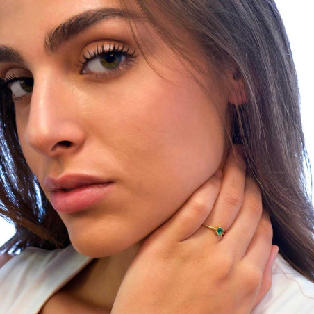 Anillo solitario mujer con esmeralda