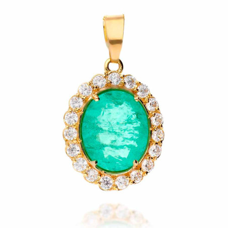 Elisabet pendant in gold and zircons