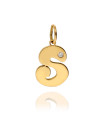 Gold and Diamond Initial Pendant