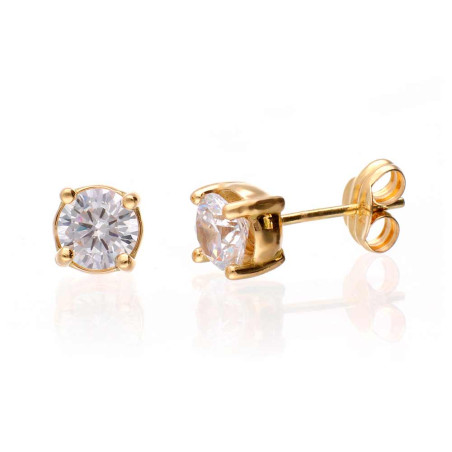 Gold claw earrings with zirconia