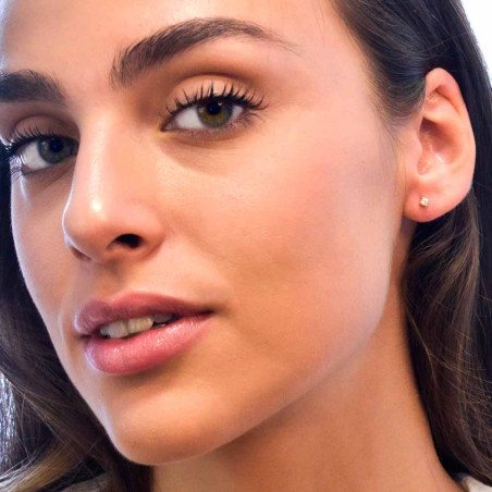 Pendientes de oro para mujer con circonita de 2,5mm