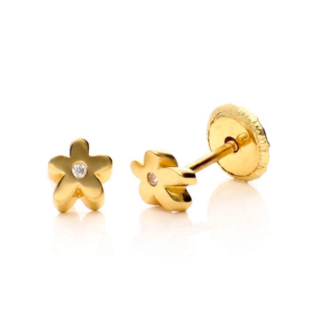Jasmine gold earring with zircon