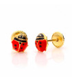 Ladybug Earrings in Gold