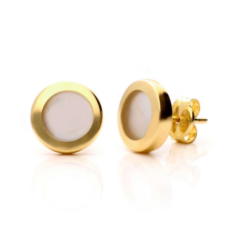Mother of pearl earring surrounded with gold