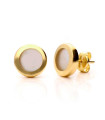 Gold Circle Mother of Pearl Earring