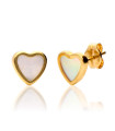Mother of Pearl Heart Gold Earrings