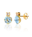 Aquamarine Zirconia Gold Earrings