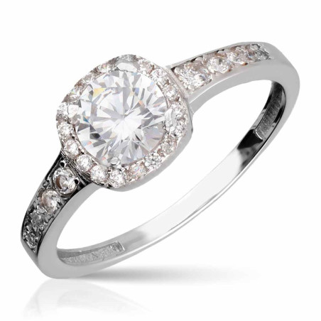 Anillo solitario esmeralda con rosetón de 8mm